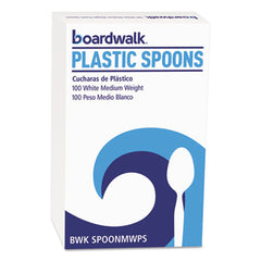 Boardwalk® Mediumweight Polystyrene Cutlery, Teaspoon, White, 10 Boxes of 100/Carton