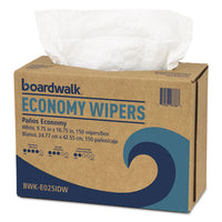 Boardwalk® Scrim Wipers, 4-Ply, 9.75 x 16.75, White, 150/Dispenser Pack, 6 Dispenser Packs/Carton Disposable Dry Wipes - Office Ready