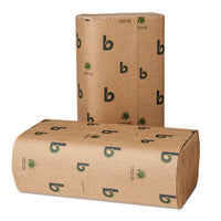 Boardwalk® Boardwalk® Green Folded Towels, Natural White, 9.3 x 9.5, 250/Pack, 16 Packs/Carton Towels & Wipes-Multifold Paper Towel - Office Ready