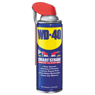 WD-40® Smart Straw® Spray Lubricant, 12 oz Aerosol Can, 12/Carton Lubricants - Office Ready