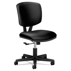 HON® Volt® Series Leather Task Chair, Supports Up to 250 lb, 18" to 22.25" Seat Height, Black