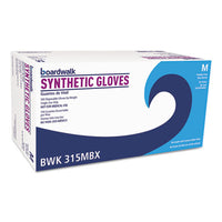 Boardwalk® Powder-Free Synthetic Vinyl Gloves, Medium, Beige, 4 mil, 100/Box Disposable Work Gloves, Vinyl - Office Ready