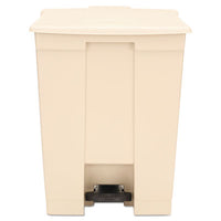 Rubbermaid® Commercial Step-On Receptacle, Rectangular, Polyethylene, 18 gal, Beige Waste Receptacles-Indoor All-Purpose Waste Bins - Office Ready