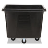 Rubbermaid® Commercial Cube Truck, 119.7 gal, 500 lb Capacity, Plastic/Metal, Black Cube & Utility Truck Waste Receptacles - Office Ready