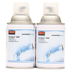 Rubbermaid® Commercial TC® Microburst® 9000 Air Freshener Refill, Linen Fresh, 5.3 oz Aerosol Spray, 4/Carton