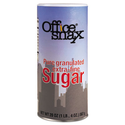 Office Snax® Sugar Canister, 20oz, 24/Carton Coffee Condiments-Sugar - Office Ready