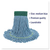 Boardwalk® Super Loop Wet Mop Head, Cotton/Synthetic Fiber, 5" Headband, Medium Size, Blue Mop Heads-Wet - Office Ready