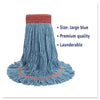 Boardwalk® Super Loop Wet Mop Head, Cotton/Synthetic Fiber, 5" Headband, Large Size, Blue Mop Heads-Wet - Office Ready