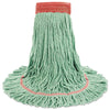 Boardwalk® Super Loop Wet Mop Head, Cotton/Synthetic Fiber, 5" Headband, Large Size, Green Mop Heads-Wet - Office Ready