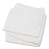 HOSPECO® Woven Terry Rags, White, 15 x 17, 25 lb/Carton Shop Towels and Rags - Office Ready