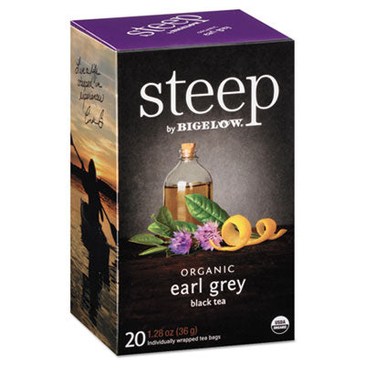 Bigelow® steep Tea, Earl Grey, 1.28 oz Tea Bag, 20/Box Tea Bags - Office Ready