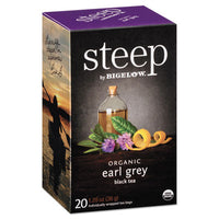 Bigelow® steep Tea, Earl Grey, 1.28 oz Tea Bag, 20/Box Tea Bags - Office Ready