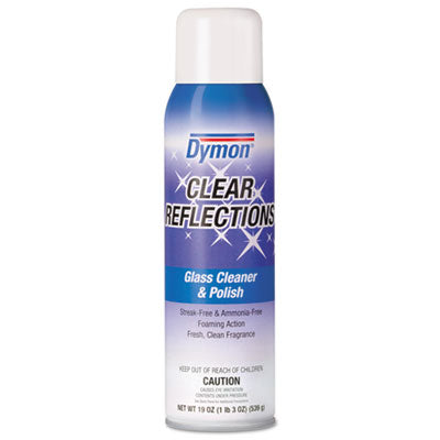 Dymon® Clear Reflections® Mirror & Glass Cleaner, 20 oz Aerosol Spray, 12/Carton Glass Cleaners - Office Ready