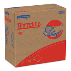 WypAll® X80 Cloths, 9.1 x 16.8, Red, Pop-Up Box, 80/Box, 5 Box/Carton