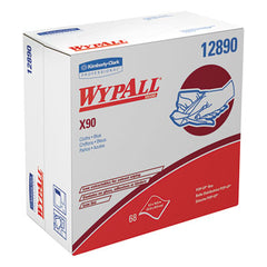 WypAll® X90 Cloths, POP-UP Box, 2-Ply, 8.3 x 16.8, Denim Blue, 68/Box, 5 Boxes/Carton