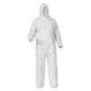 KleenGuard™ A35 Liquid & Particle Protection Coveralls, Zipper Front, Hooded, Elastic Wrists and Ankles, X-Large, White, 25/Carton Coveralls - Office Ready