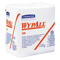 WypAll® X80 Cloths, HYDROKNIT, 1/4 Fold, 12 1/2 x 12, White, 50/Box, 4 Boxes/Carton Towels & Wipes-Shop Towels and Rags - Office Ready