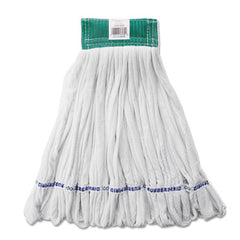 Rubbermaid® Commercial Rough Floor Wet Mop Heads, Medium, Cotton/Synthetic, White, 12/Carton