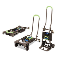 Cosco® 2-in-1 Multi-Position Hand Truck and Cart, 300 lbs, 16.63 x 12.75 x 49.25, Black/Blue/Green Convertible Hand Trucks - Office Ready