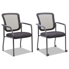 Alera® Mesh Guest Stacking Chair, 26" x 25.6" x 36.2", Black