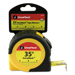 Great Neck® ExtraMark™ Tape Measure, 1" x 35ft, Steel, Yellow/Black