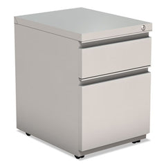Alera® File Pedestal with Full-Length Pull, Left or Right, 2-Drawers: Box/File, Legal/Letter, Light Gray, 14.96" x 19.29" x 21.65"