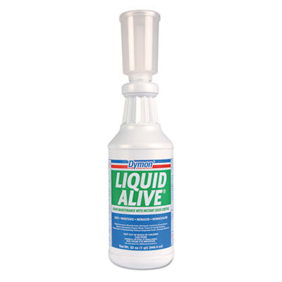 Dymon® LIQUID ALIVE® Enzyme Producing Bacteria, 32 oz. Bottle, 12/Carton Cleaners & Detergents-Drain Cleaner - Office Ready