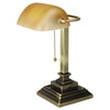 Alera® Banker's Lamp, 10w x 10d x 15h, Antique Brass Desk & Task Lamps - Office Ready