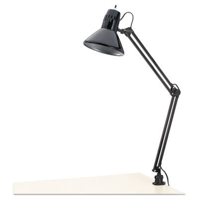 Alera® Clamp-on Architect Lamp, Adjustable, Clamp-on, 6.75w x 20d x 28h, Black Clamp-On Table Lamps - Office Ready