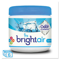 BRIGHT Air® Super Odor™ Eliminator, Cool and Clean, Blue, 14 oz Jar, 6/Carton Air Fresheners/Odor Eliminators-Evaporating Gel - Office Ready