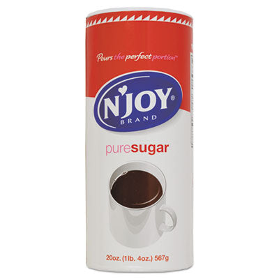 N'Joy Pure Sugar Cane Canisters, 20 oz Canister Coffee Condiments-Sugar - Office Ready
