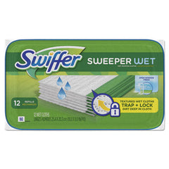 Swiffer® Wet Refill Cloths, 10 x 8, Open Window Fresh, Cloth, White, 12/Tub