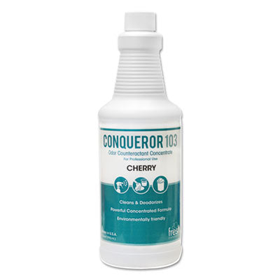 Fresh Products Conqueror 103 Odor Counteractant Concentrate, Cherry, 32 oz Bottle, 12/Carton Air Fresheners/Odor Eliminators-Counteractant/Digester - Office Ready