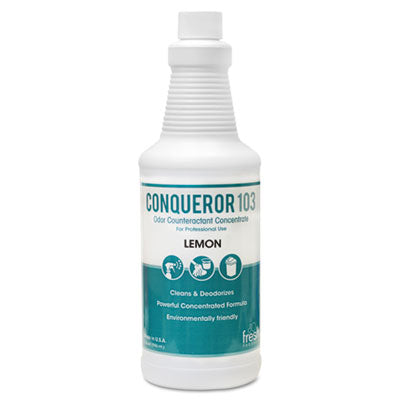 Fresh Products Conqueror 103 Odor Counteractant Concentrate, Lemon, 32 oz Bottle, 12/Carton Air Fresheners/Odor Eliminators-Counteractant/Digester - Office Ready
