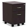 Alera® Valencia™ Series Mobile Box/File Pedestal, Left or Right, 2-Drawers: Box/File, Legal/Letter, Espresso, 15.88" x 19.13" x 22.88" File Cabinets-Vertical Pedestal - Office Ready
