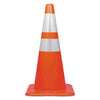 Tatco Traffic Cone, 14 x 14 x 28, Orange/Silver Safety Cones-Dayglow Cone - Office Ready