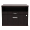 Alera® Open Office Desk Series Low File Cabinet Credenza, 2-Drawer: Pencil/File,Legal/Letter,1 Shelf,Espresso,29.5x19.13x22.88 File Cabinets-Lateral Pedestal - Office Ready