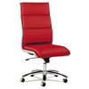 Alera® Neratoli® High-Back Slim Profile Chair, Faux Leather, Up to 275 lb, 17.32" to 21.25" Seat Height, Red Seat/Back, Chrome Chairs/Stools-Office Chairs - Office Ready