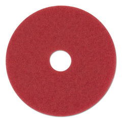 Boardwalk® Buffing Floor Pads, 13" Diameter, Red, 5/Carton
