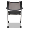 Alera® Eikon Series Stacking Mesh Guest Chair, Supports Up to 275 lb, Black, 2/Carton Chairs/Stools-Folding & Nesting Chairs - Office Ready