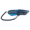 COSCO Easycut™ Self-Retracting Cutter, Black/Blue Knives-Retractable Utility/Box Cutter - Office Ready