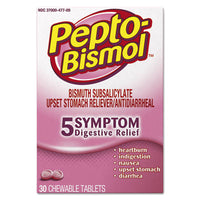 Pepto-Bismol™ Chewable Tablets, Original Flavor, 30/Box Digestive Relief - Office Ready