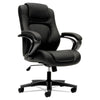 HON® HVL402 Series Executive High-Back Chair, Supports Up to 250 lb, 17" to 21" Seat Height, Black Seat/Back, Iron Gray Base Chairs/Stools-Office Chairs - Office Ready