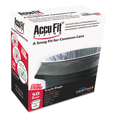 AccuFit® Linear Low Density Can Liners with AccuFit® Sizing, 32 gal, 0.9 mil, 33