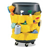 Rubbermaid® Commercial Brute® Caddy Bag, 12 Compartments, Yellow Caddy Bags-Can Skirt - Office Ready