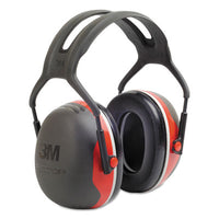 3M™ PELTOR™ X3A Over-the-Head Earmuffs, 28 dB NRR, Black/Red, 10/Carton Over the Head Ear Muffs - Office Ready