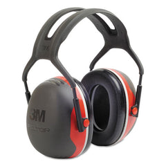 3M™ PELTOR™ X3A Over-the-Head Earmuffs, 28 dB NRR, Black/Red, 10/Carton