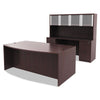 Alera® Valencia™ Series Bow Front Desk Shell, 71" x 41.38" x 29.63", Mahogany Desks-Desk Shells - Office Ready