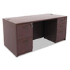 Alera® Valencia™ Series File/File Full Pedestal File, Left or Right, 2 Legal/Letter-Size File Drawers, Mahogany, 15.63" x 20.5" x 28.5" File Cabinets-Vertical Pedestal - Office Ready