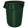 Rubbermaid® Commercial Vented Round Brute® Container, Plastic, 32 gal, Dark Green Waste Receptacles-Indoor All-Purpose Waste Bins - Office Ready